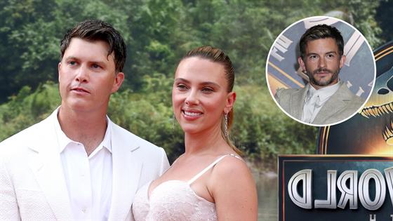 Scarlett Johansson and Jonathan Bailey on the red carpet