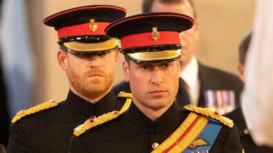 Prince William & Prince Harry Hold Vigil for Queen Elizabeth II