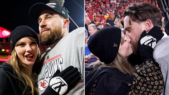 Taylor Swift and Travis Kelce Seal the Chiefs' Win With On-Field Kiss