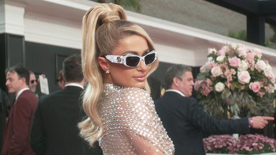 Paris Hilton Grammys 2022 E! Glambot