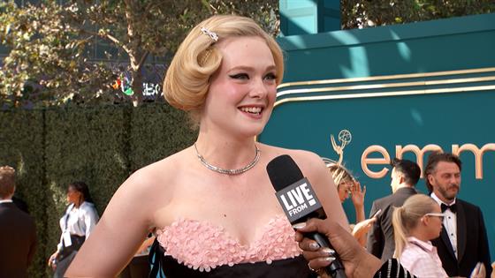 Elle Fanning Nods Old Hollywood in Custom Dress for Emmy Awards 2022