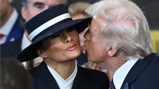 Inauguration 2025 Donald and Melania Trump Share Rare PDA Moment